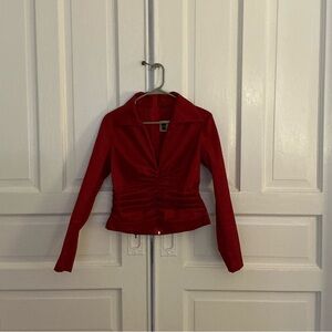 Red long sleeve blouse